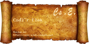 Csór Elek névjegykártya